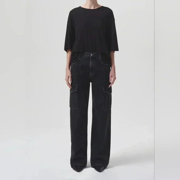 AGOLDE Minka Cargo Wide Leg Jeans In Spider - Picture 1 of 15